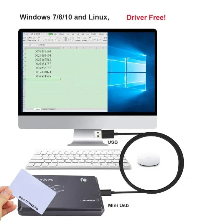 5W USB Interface Inductive Card Reader for IC / ID Card - Trustpick