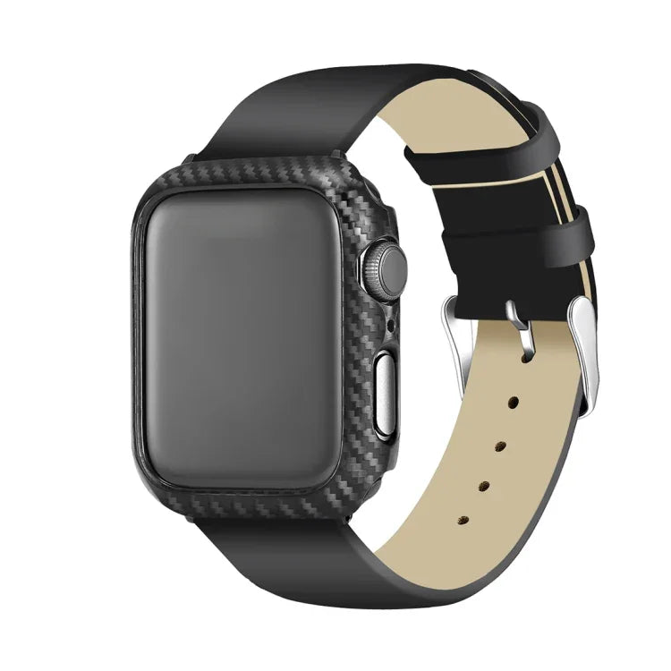 ENKAY Hat-Prince 2 in 1 Carbon Fiber Texture TPU Semi-clad Protective Shell + 3D Full Screen PET Curved Heat Bending HD Screen Protector For Apple Watch Series 6 / 5 / 4 / Watch SE 40mm, For Apple Watch Series 6 / 5 / 4 / Watch SE 40mm