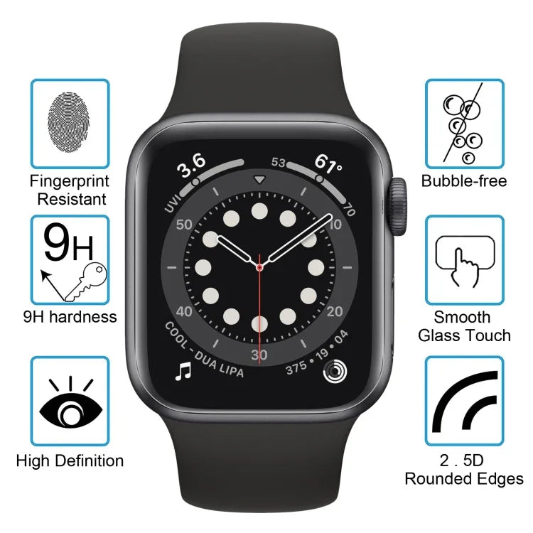 9H 2.5D Tempered Glass Film For Apple Watch Series 6 / 5 / 4 / Watch SE 40mm, For Apple Watch Series 6 / 5 / 4 / Watch SE 40mm