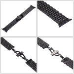 Hidden Butterfly Buckle 7 Beads Stainless Steel Watch Band For Apple Watch 42mm(Silver Gold), 20mm Women