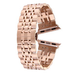 Hidden Butterfly Buckle 7 Beads Stainless Steel Watch Band For Apple Watch 42mm(Silver Gold), 20mm Women