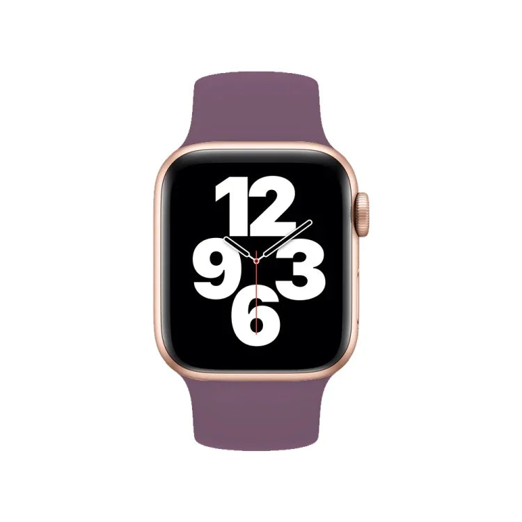 For Apple Watch Series 10 42mm / 9&8&7 41mm / SE 3&SE 2&6&SE&5&4 40mm / 3&2&1 38mm Solid Color Elastic Silicone Watch Band, Size:S 130mm