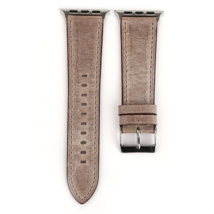 For Apple Watch Series 10 42mm / 9&8&7 41mm / SE 3&SE 2&6&SE&5&4 40mm / 3&2&1 38mm Fresh Style Genuine Leather Watch Band, 38mm