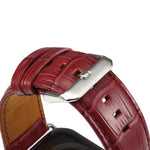 Denior Crocodile Grain Watch Cowhide Leather Watch Band for Apple Watch Series 10 42mm / 9&8&7 41mm / SE 3&SE 2&6&SE&5&4 40mm / 3&2&1 38mm