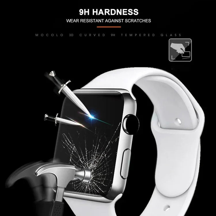 mocolo 0.33mm 9H 3D Round Edge Full Glue Tempered Glass Film For Apple Watch Series 6 / 5 / 4 / Watch SE 44mm, For Apple Watch Series 6 / 5 / 4 / Watch SE 44mm