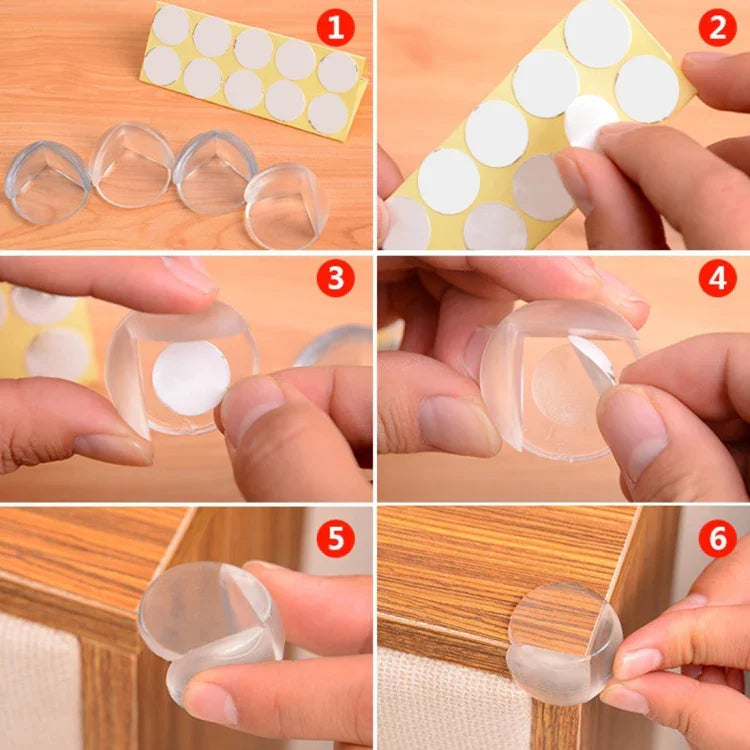 100 PCS Baby Desk Corner Safety Cover Pad Hemisphere Shape Children Table Anti-collision Protector Cushion with Double-sided Adhesive, 100 PCS Hemisphere Shape