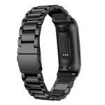 Three Beads Slingshot Buckle Solid Stainless Steel Watch Band for Fitbit Charge 3