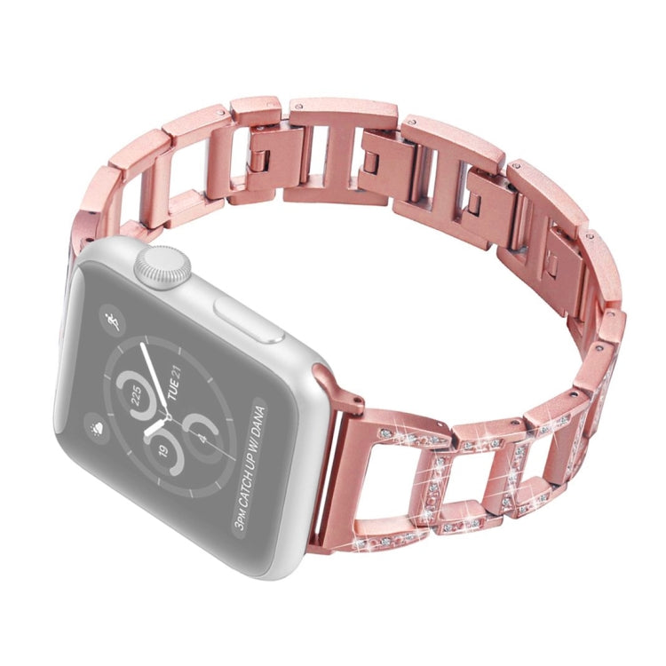 Colorful Diamond Stainless Steel Watch Band for Apple Watch Series 10 42mm / 9&8&7 41mm / SE 3&SE 2&6&SE&5&4 40mm / 3&2&1 38mm