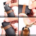 For Kia 3-button Hallmo Car Cowhide Leather Key Protective Cover Key Case, C115