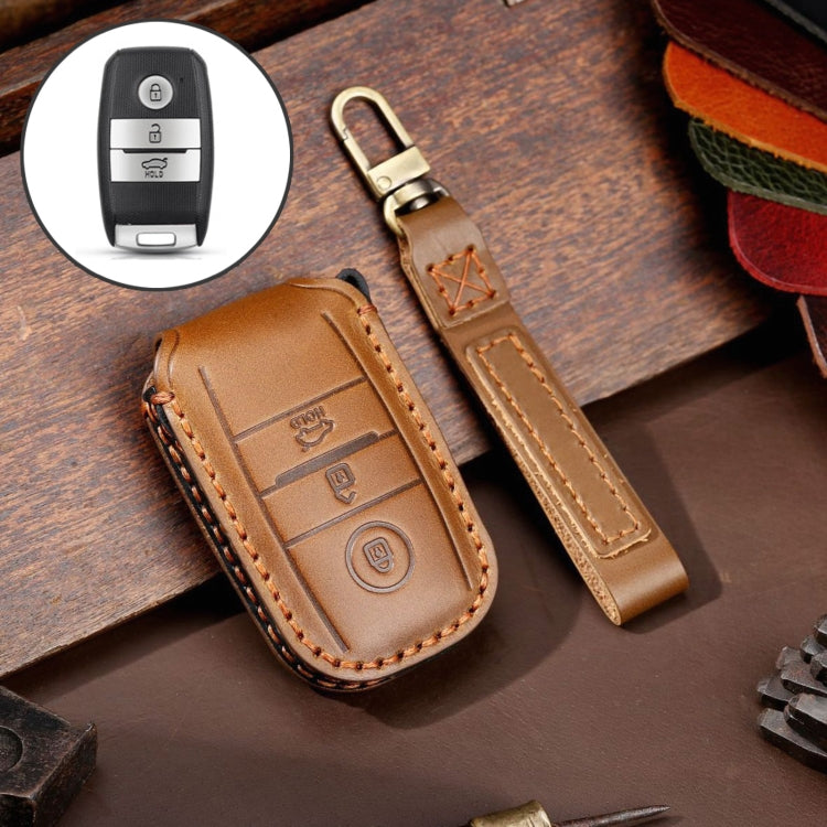 For Kia Sportage R / K5 / K4 / K2 / KX3 Hallmo A Style Car Cowhide Leather Key Protective Cover Key Case, C132