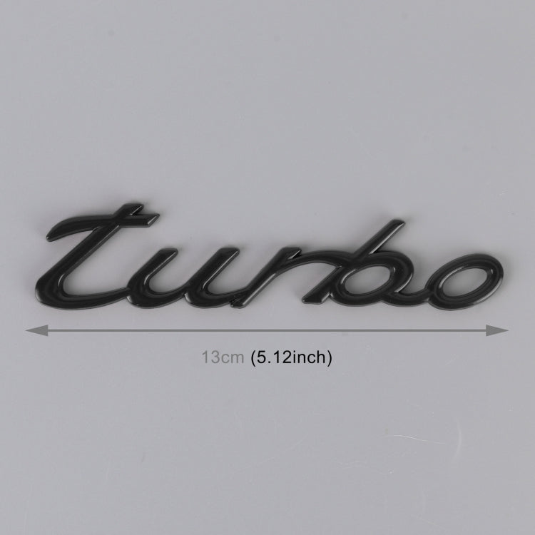 Car TURBO Personalized Aluminum Alloy Decorative Stickers, Size: 13x3x0.3cm