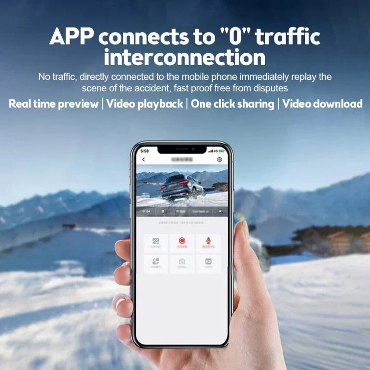 Car 1080P HD WiFi Driving Recorder, Supports Mobile APP Link & Automatic Loop Recording, Car WiFi Driving Recorder