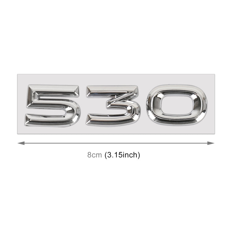 Car Number 530 Metal Personalized Decorative Stickers, Size: 8 x 2.5 x 0.5cm, Number 530