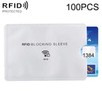 100pcs Aluminum Foil Anti Theft RFID Blocking Sleeve Card Protector, Size: 9.1*6.3cm, RFID Blocking Sleeve 100pcs