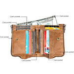 3533 Long Crazy Horse Texture Cowhide Leather Folding Anti-magnetic RFID Wallet Clutch Bag for Men, with Card Slots, 3533 Black, 3533 Coffee, 3533 Blue, 3533 Red, 3533 Yellowish-brown