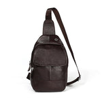 6023 Casual Litchi Texture Soft Face Full-grain Cowhide One Shoulder Crossbody Bag for Men, Black, Coffee, Red, Brown