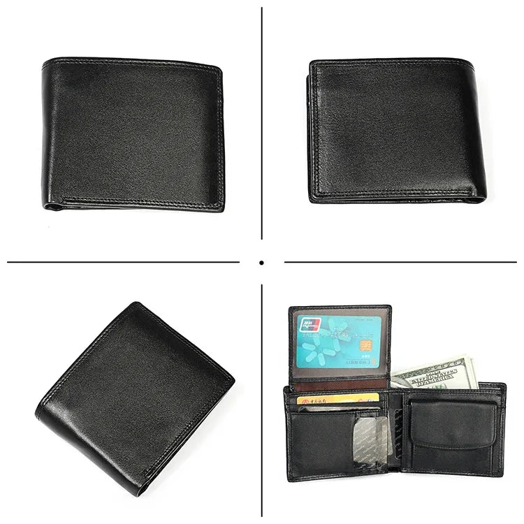 8020 Horizontal Retro Crazy Horse Texture Leather Anti-magnetic RFID Wallet Clutch Bag for Men, with Card Slots, 8020 Black, 8020 Coffee, 8020 Yellowish-brown