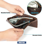 8020 Horizontal Retro Crazy Horse Texture Leather Anti-magnetic RFID Wallet Clutch Bag for Men, with Card Slots, 8020 Black, 8020 Coffee, 8020 Yellowish-brown
