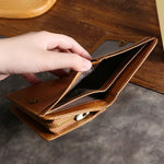 TP-195 Oilskin Leather Multi-functional Change Purse RFID Leather Wallet