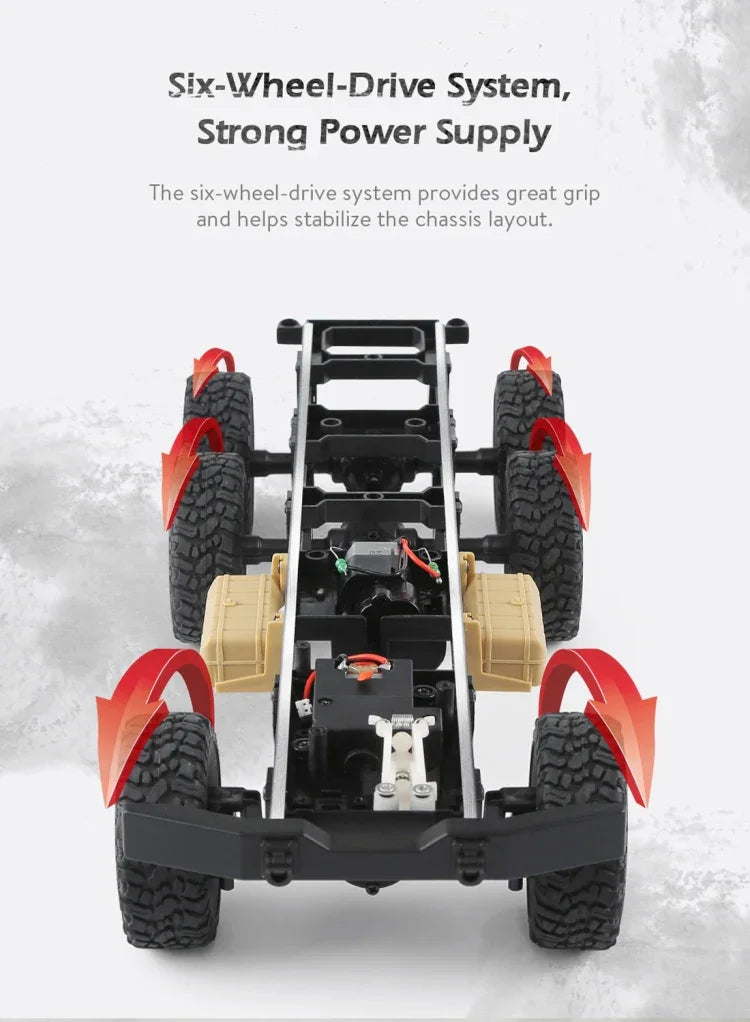 JJR/C Q60 Transporter-1 Full Body 1:16 Mini 2.4GHz RC 6WD Tracked Off-Road Military Truck Car Toy, Q60
