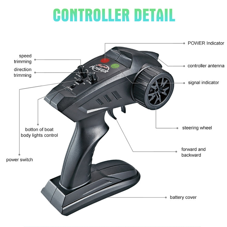 HongXunJie HJ806 2.4Ghz Water Cooling High Speed Racing Boats with Remote Controller, Auto Flip Function, 200m Control Distance
