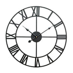 45cm Retro Living Room Iron Round Roman Numeral Mute Decorative Wall Clock, 45cm