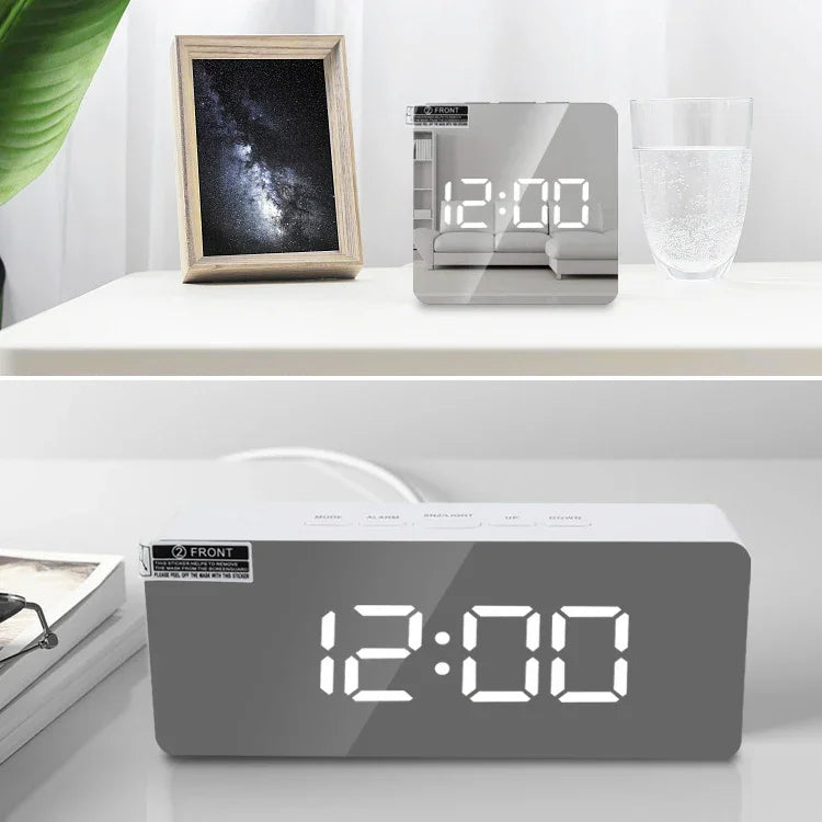 TS-S69-R Multifunctional LED Alarm Clock Battery / Plug-in Charging Dual-purpose Make-up Mirror Clock, TS-S69-G, TS-S69-HW