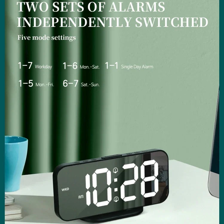 8821 LED Mirror Dual-purpose Snooze Alarm Clock, 8821(Black), 8821(White)