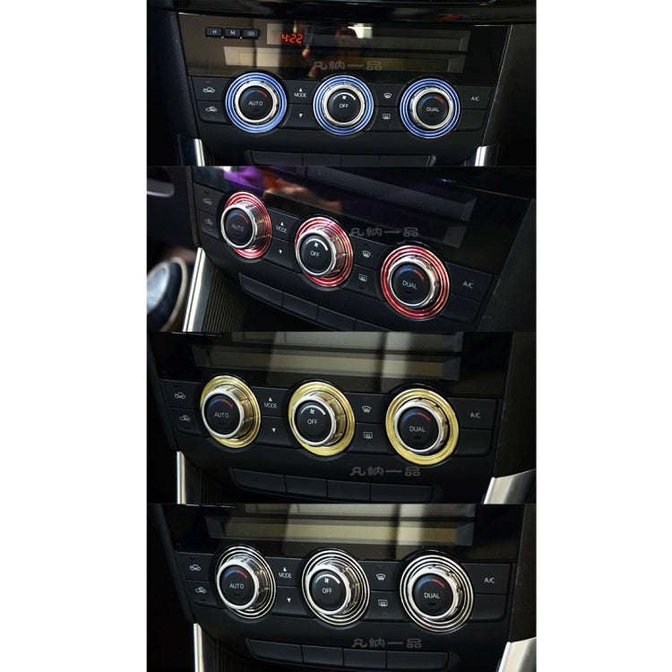 3 PCS Car Aluminum Air Conditioner Knob Case For ATENZA, For ATENZA(Red), For ATENZA(Silver), For ATENZA(Gold), For ATENZA(Blue)
