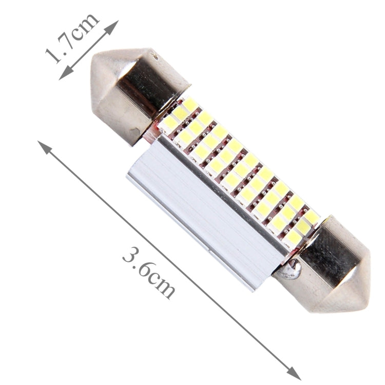 2 PCS DC 12V 6W 36MM Bicuspid Car Door Lamps Registration Mark light Dashboard Dome Door Lights LED Reading Lamp with 27 LED SMD 3014 Lights White, 36MM