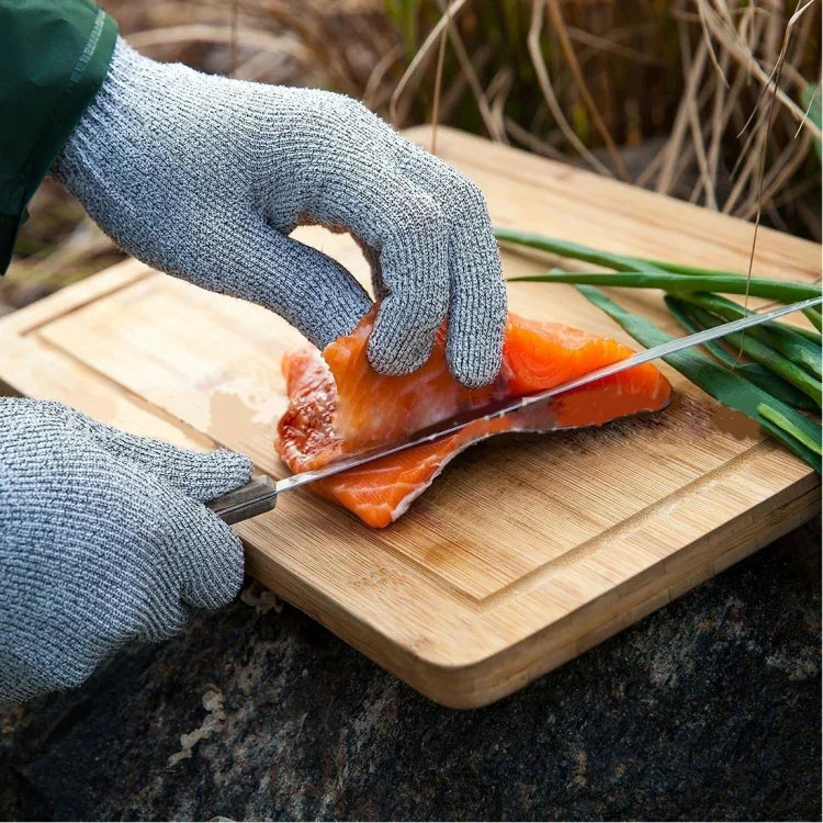 A Pair Cut-resistant Gardening Gloves HPPE Food-grade 5-Level Anti-cutting Anti-wear Safety Working Gloves, Size: M, Length: 22cm, Size: M/Black, Size: M/White