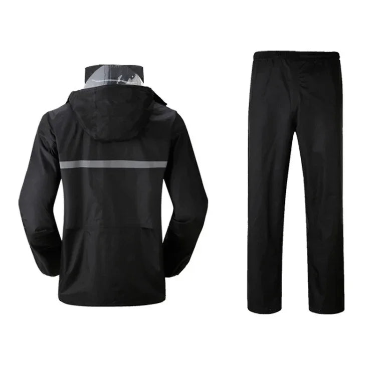 Durable Reflective Motorcycle Split Raincoat Pants Riding Bicycle Electric Bike Windproof Waterproof Rain Wear for Adult, Size: 2XL(Black), Size: 2XL