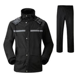 Durable Reflective Motorcycle Split Raincoat Pants Riding Bicycle Electric Bike Windproof Waterproof Rain Wear for Adult, Size: L(Black), Size: L