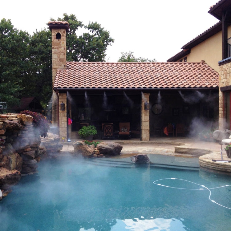 Outdoor Lawn Garden PE Hose Mist Watering Line Misting Cooling System with 16 x Mist Nozzles, Length: 12m, Length: 12m
