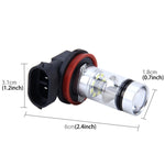 2 PCS H8/H11 10W 500LM 6000K 20SMD-2835 LEDs Car Fog Lights, DC 12V, H8/H11 10W