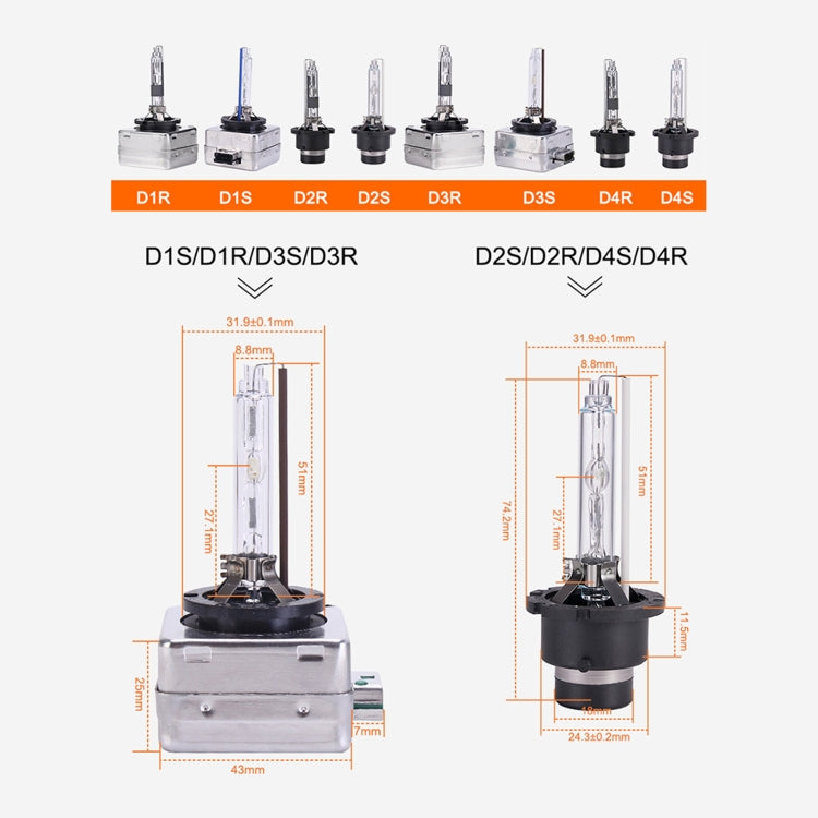 2 PCS D3S 35W 3800 LM 8000K HID Bulbs Xenon Lights Lamps, DC 12V, D3S