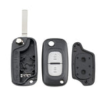 For RENAULT Clio / Megane / Kangoo / Modus Car Keys Replacement 2 Buttons Car Key Case with Foldable Key Blade, For RENAULT Clio 2 Buttons