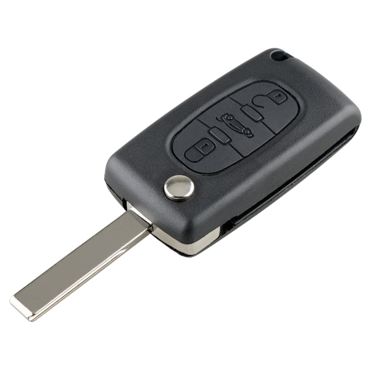 For PEUGEOT 3 Buttons Intelligent Remote Control Car Key with Integrated Chip & Battery & Holder & Slotted Key Blade, Frequency: 433MHz, 3 Buttons