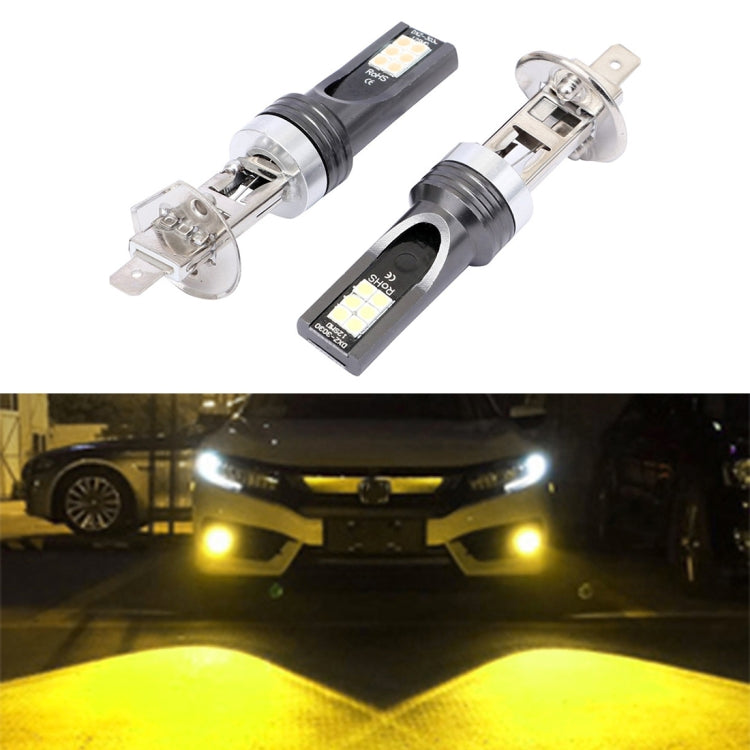 2 PCS H1 DC12V-24V / 12W / 3000K / 800LM 12LEDs SMD-3030 Car LED Fog Light, H1