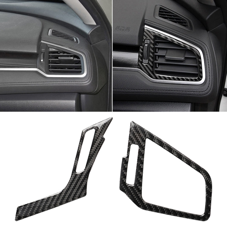 Car Carbon Fiber Right and Left Air Outlet Decorative Sticker for Honda Tenth Generation Civic 2016-2019, Left Drive, Right and Left Air Outlet
