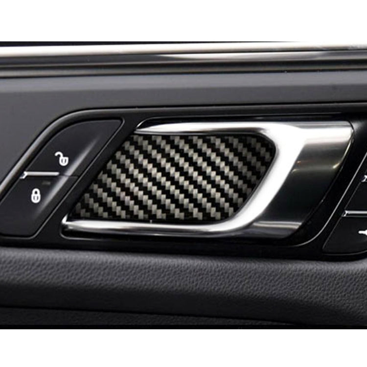 4 PCS Carbon Fiber Car Inner Door Bowl Decorative Sticker for Porsche Macan, Inner Door Bowl