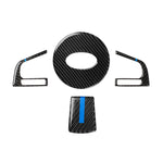 4 in 1 Car Carbon Fiber Blue Steering Wheel Button Decorative Sticker for Subaru Forester 2016-2018, Left and Right Drive Universal, For Subaru Forester 2016-2018(Blue)