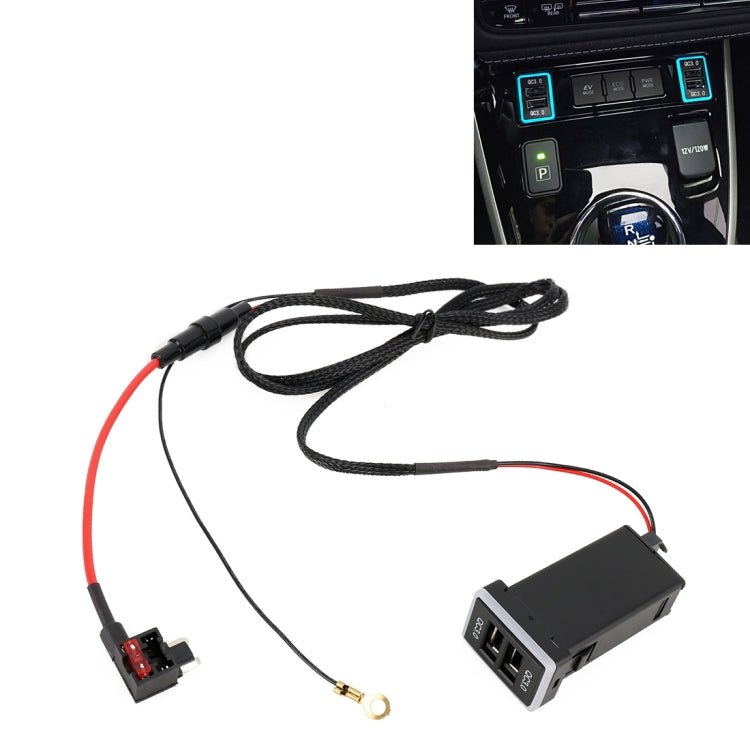 Car QC3.0 Fast Charge USB Interface Modification Charger for Toyota, Fuse to Take Power, Fuse (Ice Blue Light), Fuse (Blue Light), Fuse (Green Light), Fuse (Orange Light), Fuse (Red Light)