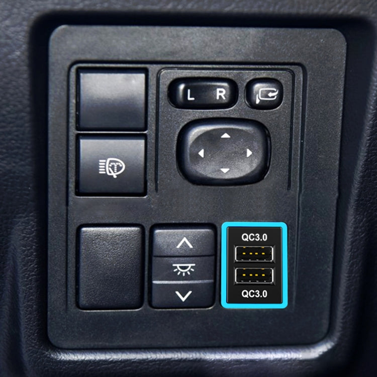 Car QC3.0 Fast Charge USB Interface Modification Charger for Toyota, Fuse to Take Power, Fuse (Ice Blue Light), Fuse (Blue Light), Fuse (Green Light), Fuse (Orange Light), Fuse (Red Light)