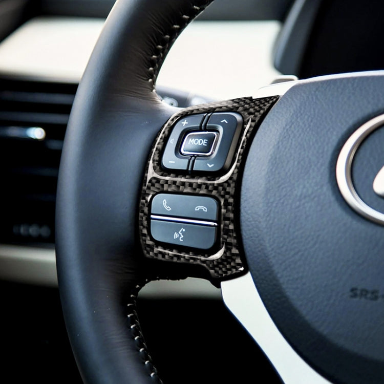 Car Carbon Fiber Steering Wheel Button Decorative Sticker for Lexus IS250 NX200 200t 300h 13-, Left Drive, Steering Wheel Button A Style, Left Drive