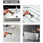 13 in 1 4 inch Sponge Scouring Pad Floor Wall Window Glass Cleaning Descaling Electric Drill Brush Head Set, 13 in 1