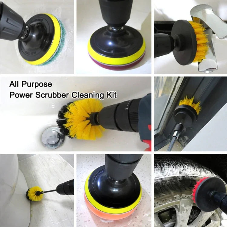 20 in 1 Floor Wall Window Glass Cleaning Descaling Electric Drill Brush Head Set, 20 in 1