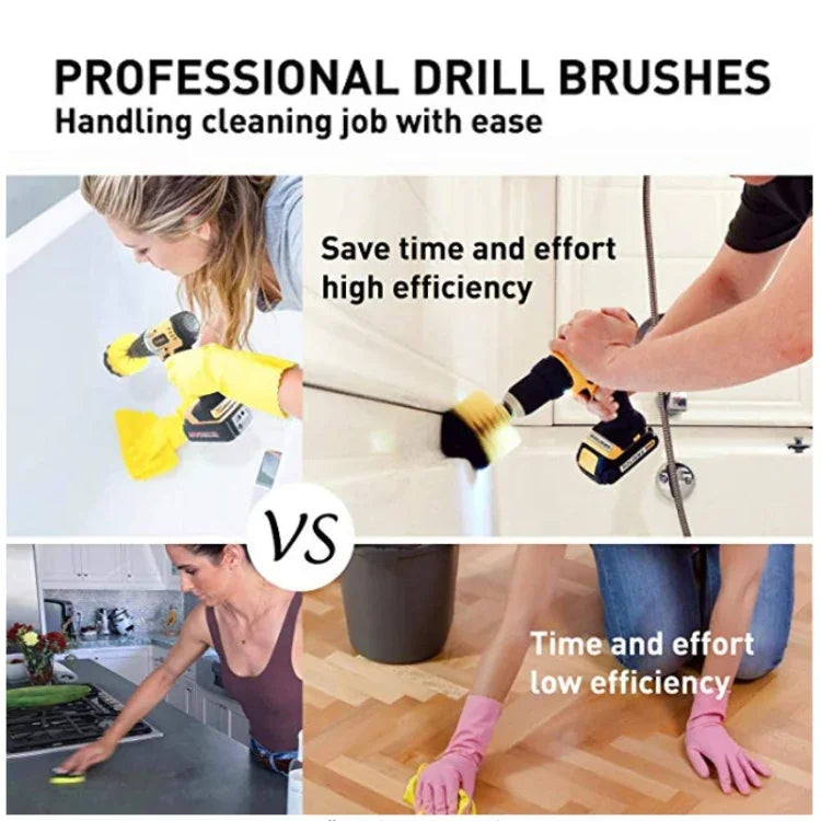 37 in 1 Floor Wall Window Glass Cleaning Descaling Electric Drill Brush Head Set, 37 in 1