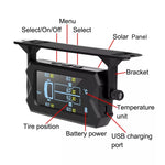 8 Bar Solar Wireless Tire Pressure Monitoring System TPMS 6 External Sensors for 6-wheel Truck Bus, 8Bar