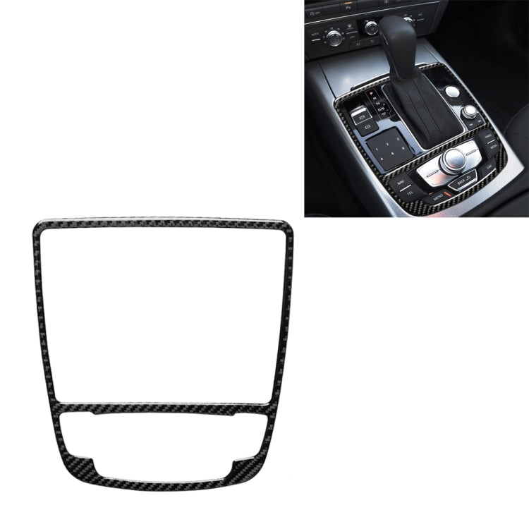 Car Carbon Fiber Gear Shift Panel Decorative Sticker for Audi A6 S6 C7 A7 S7 4G8 2012-2018, Left and Right Drive Universal, Gear Shift